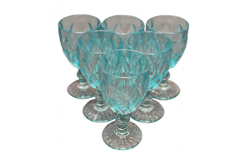 Набор бокалов 17*8.5 см 330 мл 6 шт (бирюзовые)